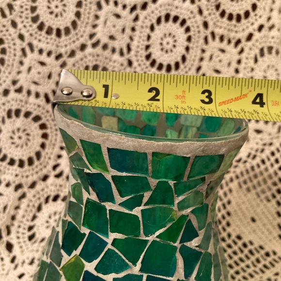 Green Mosaic Tile Style Craft Vase - Picture 8 of 13